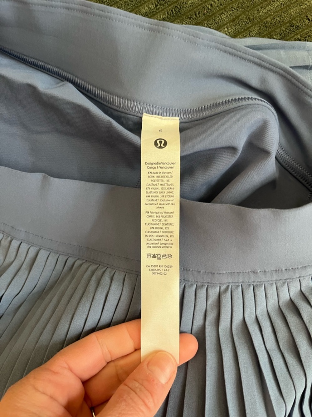 Lululemon Athletica Varsity High Rise Pleated Tennis Skirt Oasis Blue NWT 6 READ - Picture 6 of 10